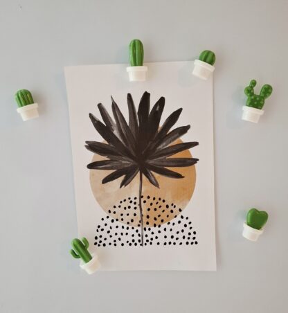 Cactus Fridge Magnets 6pcWhite - Image 3