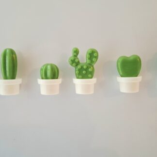 Cactus Fridge Magnets 6pcWhite