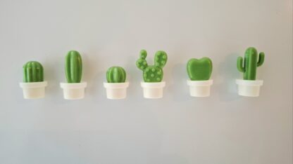 Cactus Fridge Magnets 6pcWhite