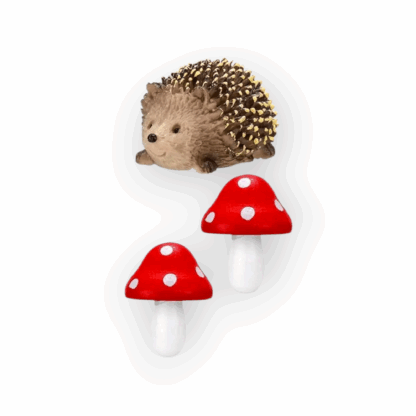 Mini Hedgehog and 2x Mushrooms - Image 2