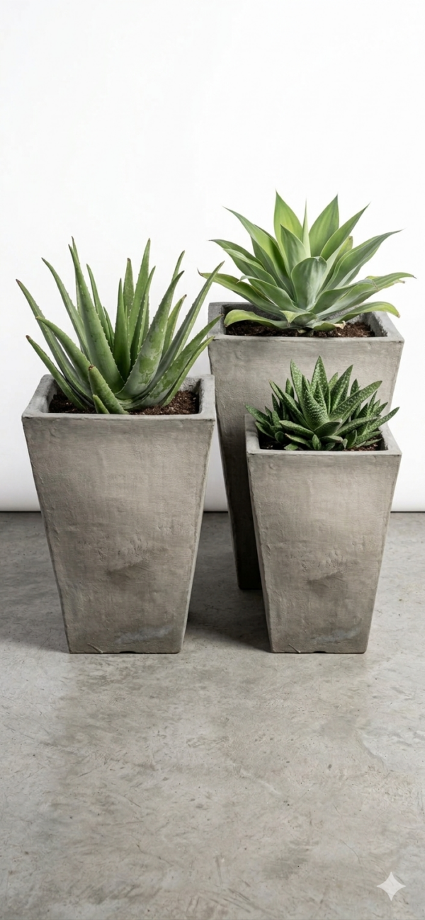 Studio Square Tapered Pot